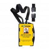 MRI Safe Rigid Plastic Dual Use Open-Face 2-Card Holder with Black Lanyard 50 pack